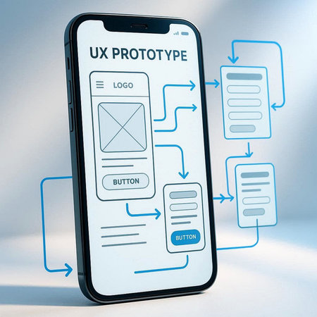 Smartphone with a messaging app on the screen. 3d render.