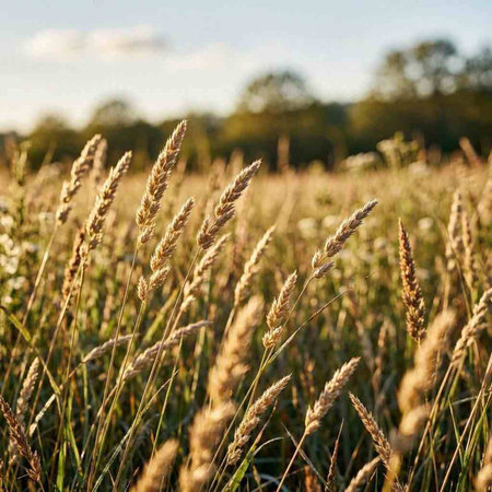 Wheat in the field at sunset. Selective focus. Nature.