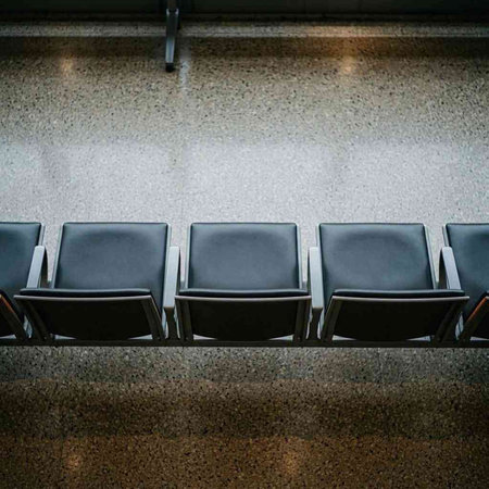 Empty seats in the waiting room of an airport. Toned.