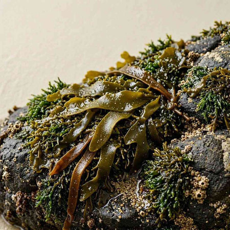 Seaweed on a stone. Seaweed on a stone.