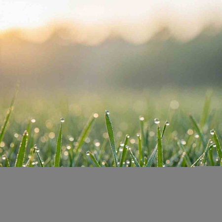 Morning dew on the green grass. Shallow depth of field.