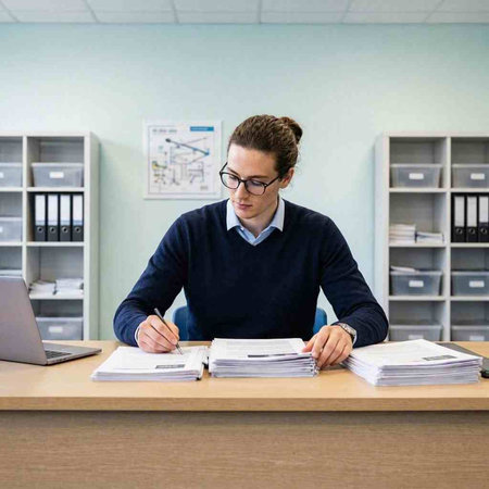 Businessman working in the office. Young man working in the office.