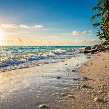 Sunset on the beach, Seychelles, Mahe