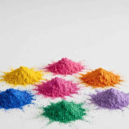 Colorful holi powder isolated on white background. Indian festival Holi.