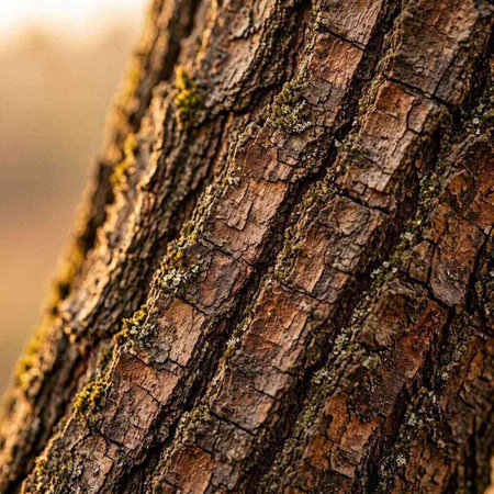 Bark of an old tree in the forest. Close-up.