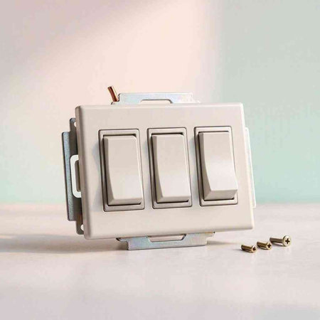 A 3d rendering of a set of electrical switches on a white background