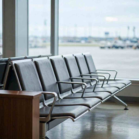 Waiting area at the airport. Selective focus. Shallow DOF.