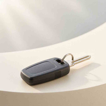 Car key with remote control on a white background. 3d rendering