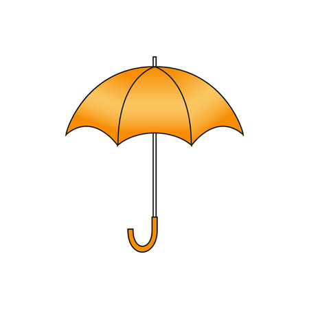 Orange open umbrella. Isolated illustration on white background.のイラスト素材