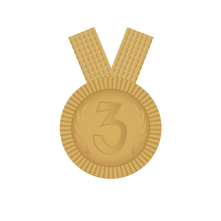 Bronze medal winner template. Color vector leader sign isolated on white background.のイラスト素材