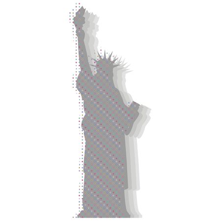 Silhouette of the Statue of Liberty. Isolated stylized vector illustration.のイラスト素材