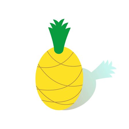 A pineapple. Stylized cartoon color vector illustration in flat style for design.のイラスト素材