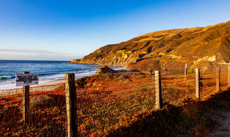 A Stunnign Evening On The California Coast Near Big Surの写真素材