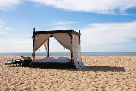 Luxury Bed Beachの写真素材