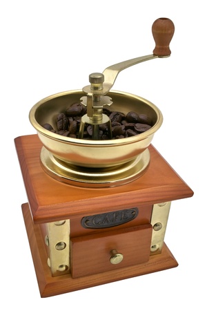 The detail a coffee grinder is isolated on a white background の写真素材