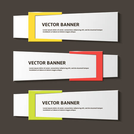 Vector banners on the gray backgroundのイラスト素材