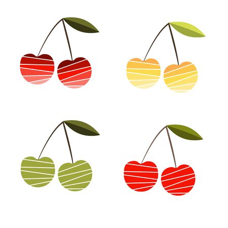 bright cherry.Colorful pieces of cherry.