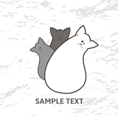 card with catsのイラスト素材
