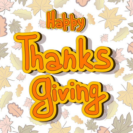 Thanksgiving day. Wreath with maple and oak leaves. Happy Thanksgiving day leaves frame. Thanksgiving maple background decoration. Vector illustration.のイラスト素材