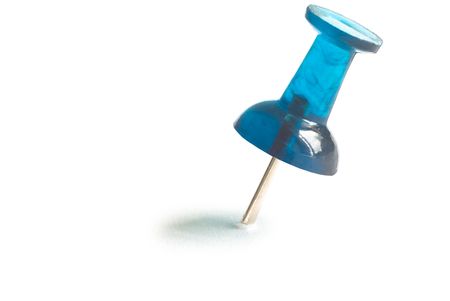 Blue drawing pin with shadow. isolatedの写真素材