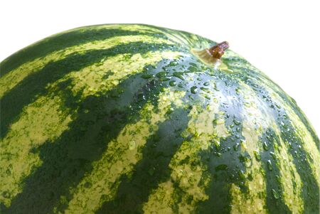 Big ripe watermelon with water drops.の写真素材