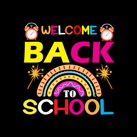 Back to school typography t shirt design vectorのイラスト素材