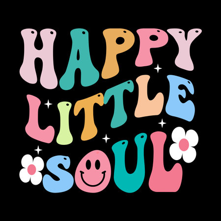 Happy little soul retro t shirt designのイラスト素材