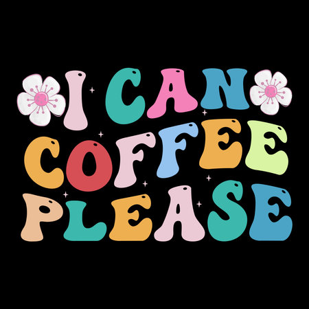 I can coffee please retro t shirt designのイラスト素材