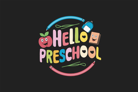 teacher, classroom, kindergarten, alphabet, children, shirt, clothes, background, icon, vector, design, people, fashion, vintage, art, kids, font, illustration, concept, label, eduのイラスト素材