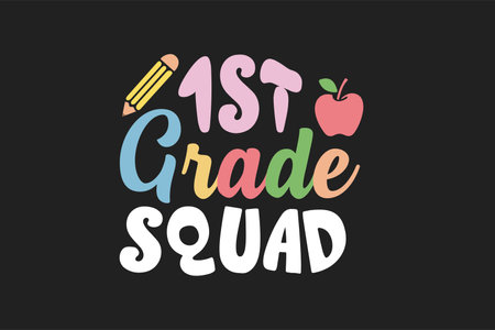 1st grade squad t shirt designのイラスト素材