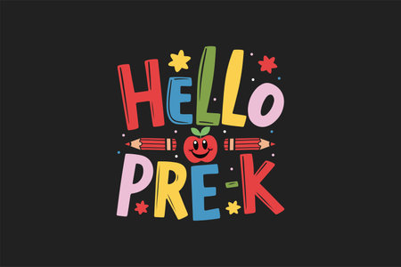 Hello pre-k t shirt designのイラスト素材