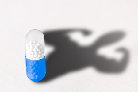 Pill shape - male muscular upper body.の写真素材