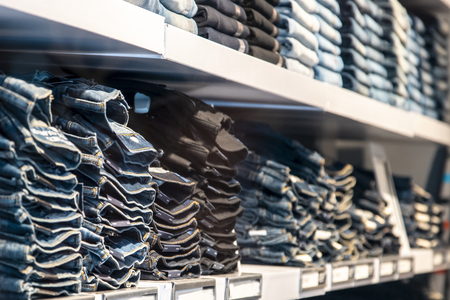 shoping sale background theme. clothes on hanger in shop Selected focusの写真素材