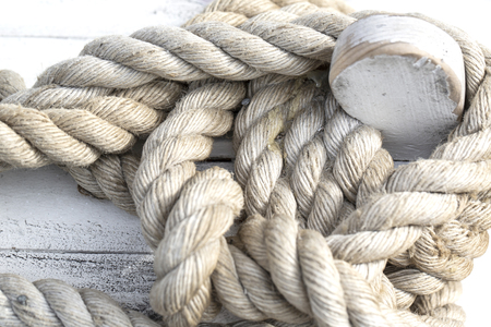 Mooring Rope in Harbourの写真素材