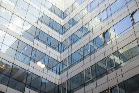 abstract texture of blue glass modern building skyscrapersの写真素材