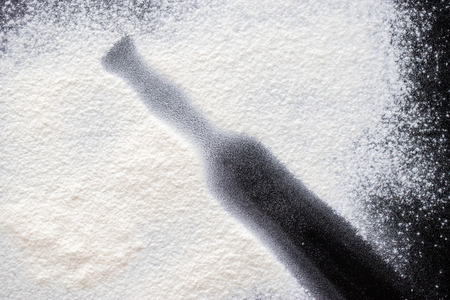 Flour on black backgroundの写真素材