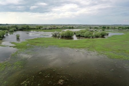 Flooding in the Volga delta, Russiaの写真素材