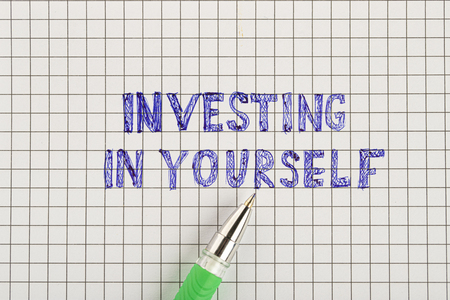 Invest in yourself. Personal development and education concept background.の写真素材