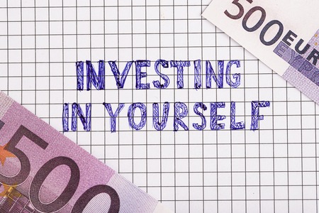 Invest in yourself. Personal development and education concept background.の写真素材
