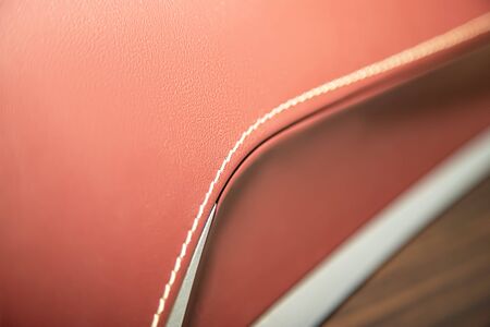 Leather trim car closeup, seamの写真素材