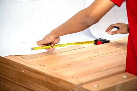 Making furniture from wood. Work carpenter. Carpentry tools. workshop