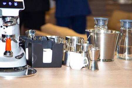 bar equipment, jigger, ice bucketの写真素材