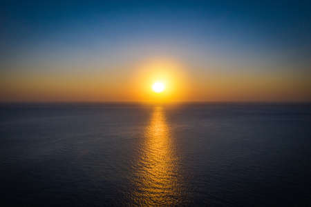 sunrise in the sea Aerial background. High quality photo