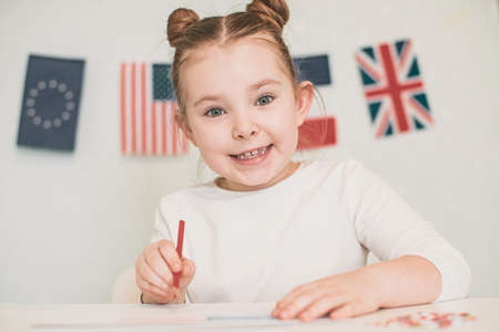 The child learns foreign languages. . High quality photoの写真素材