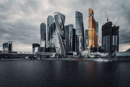 Moscow, Russia - April 25, 2021: Moscow City is a business center in Moscow. High quality photoのeditorial素材