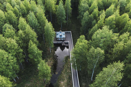 The source of the Volga River. Volgoverkhovie village, Tver Oblast, Russia. High quality photoの写真素材