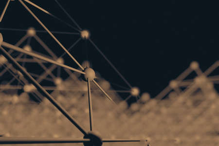 Atomic Grid Background 3D Render. High quality 3d illustrationの写真素材