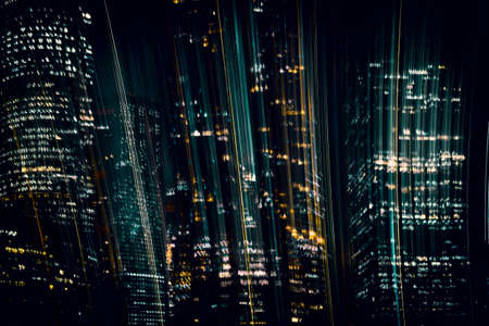 Hi-tech abstract background. Cityscape of skyscrapers of Moscow City