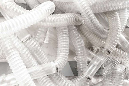 Lots of oxygen plastic hoses for oxygen or air. High quality photoの写真素材