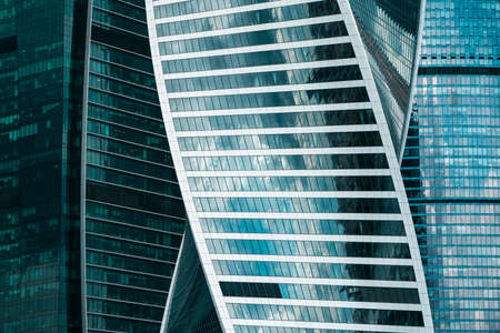 Metal pattern Architecture detail Modern building facade shade lighting. High quality photoの写真素材